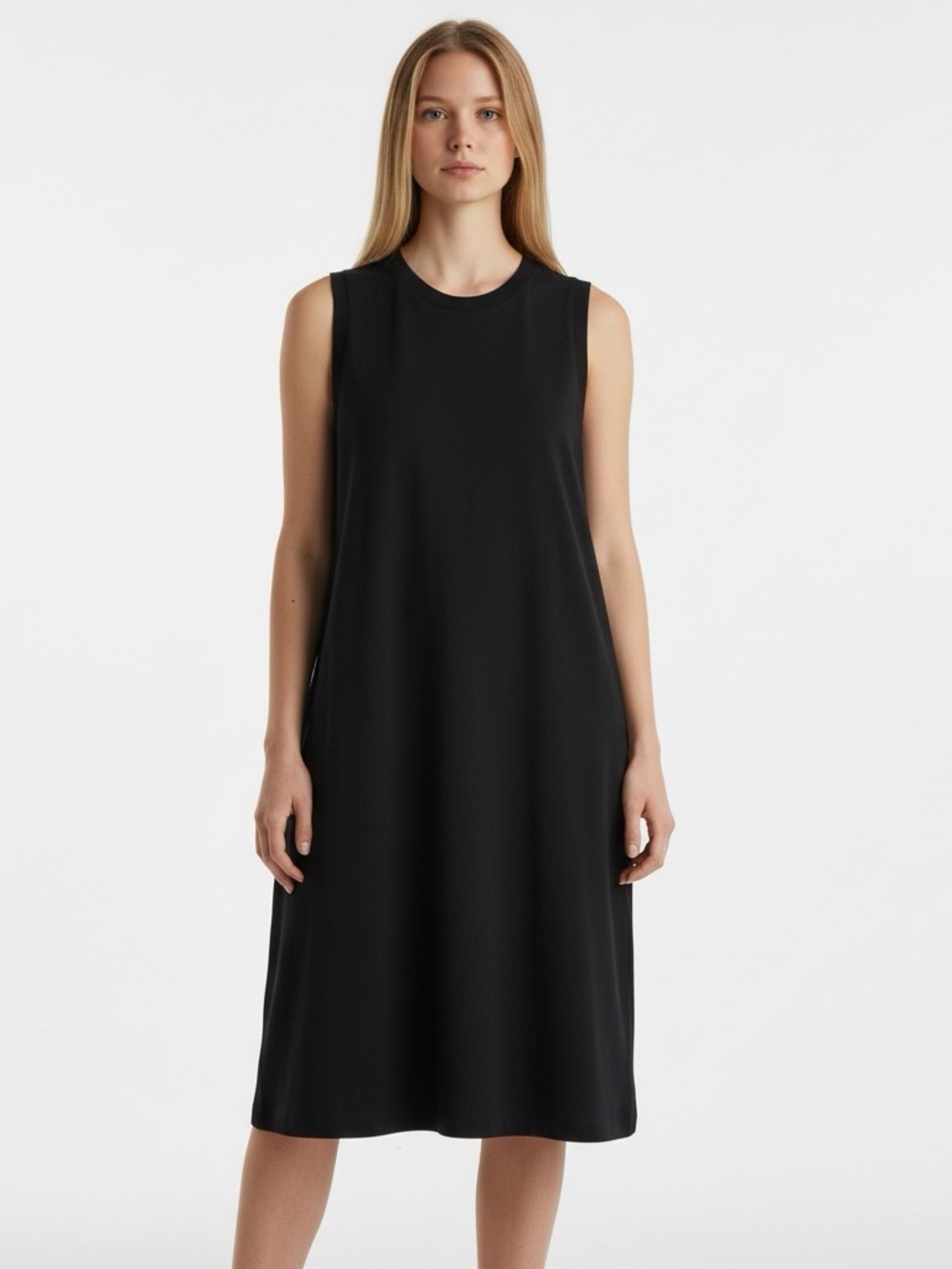 ATM Anthony Thomas Melillo Dres Cotton Midi Dress in Black Size Large NWT